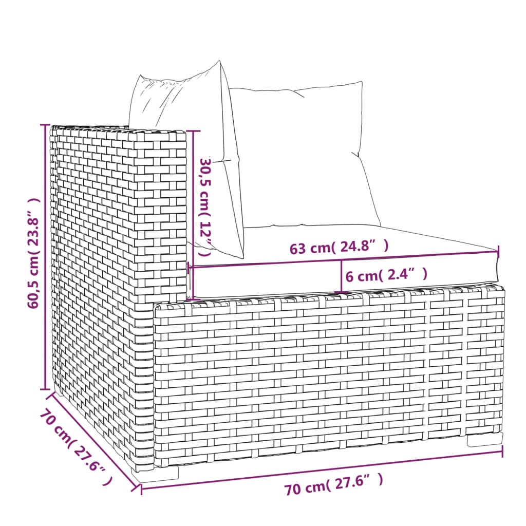 Outdoor Lounge | 3 Seater Sofa With Anthracite Cushions | Grey