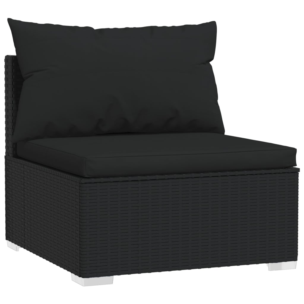 Outdoor Lounge | 3 Seater Sofa With Black Cushions | Black