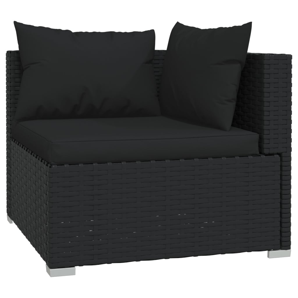 Outdoor Lounge | 3 Seater Sofa With Black Cushions | Black