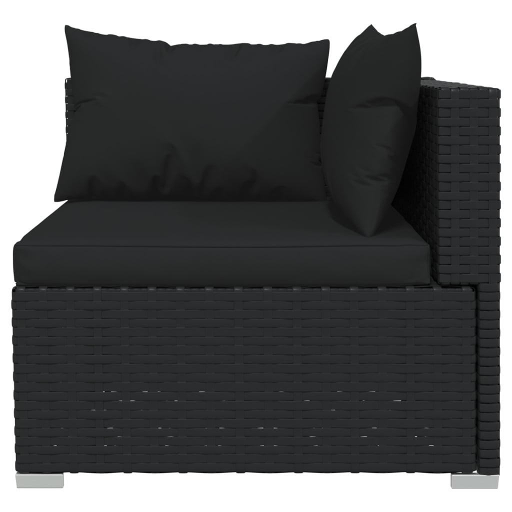 Outdoor Lounge | 3 Seater Sofa With Black Cushions | Black