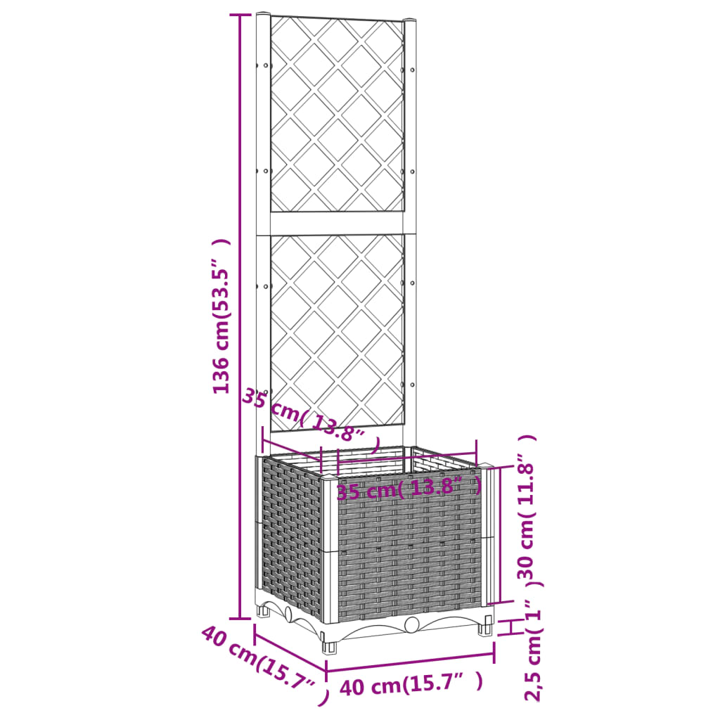 Garden Planter With Trellis Pp