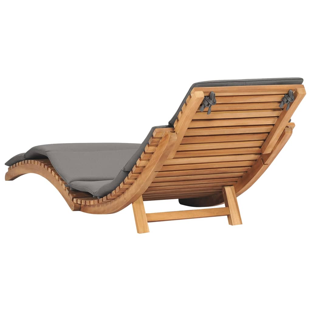 Sun Loungers 2 Pcs With Cushions Solid Wood Teak