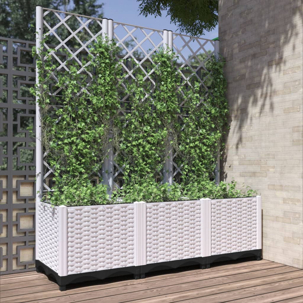 Garden Planter with Trellis | Outdoor Raised Planter Box | For Climbing Plants | Variety of Sizes and Colours