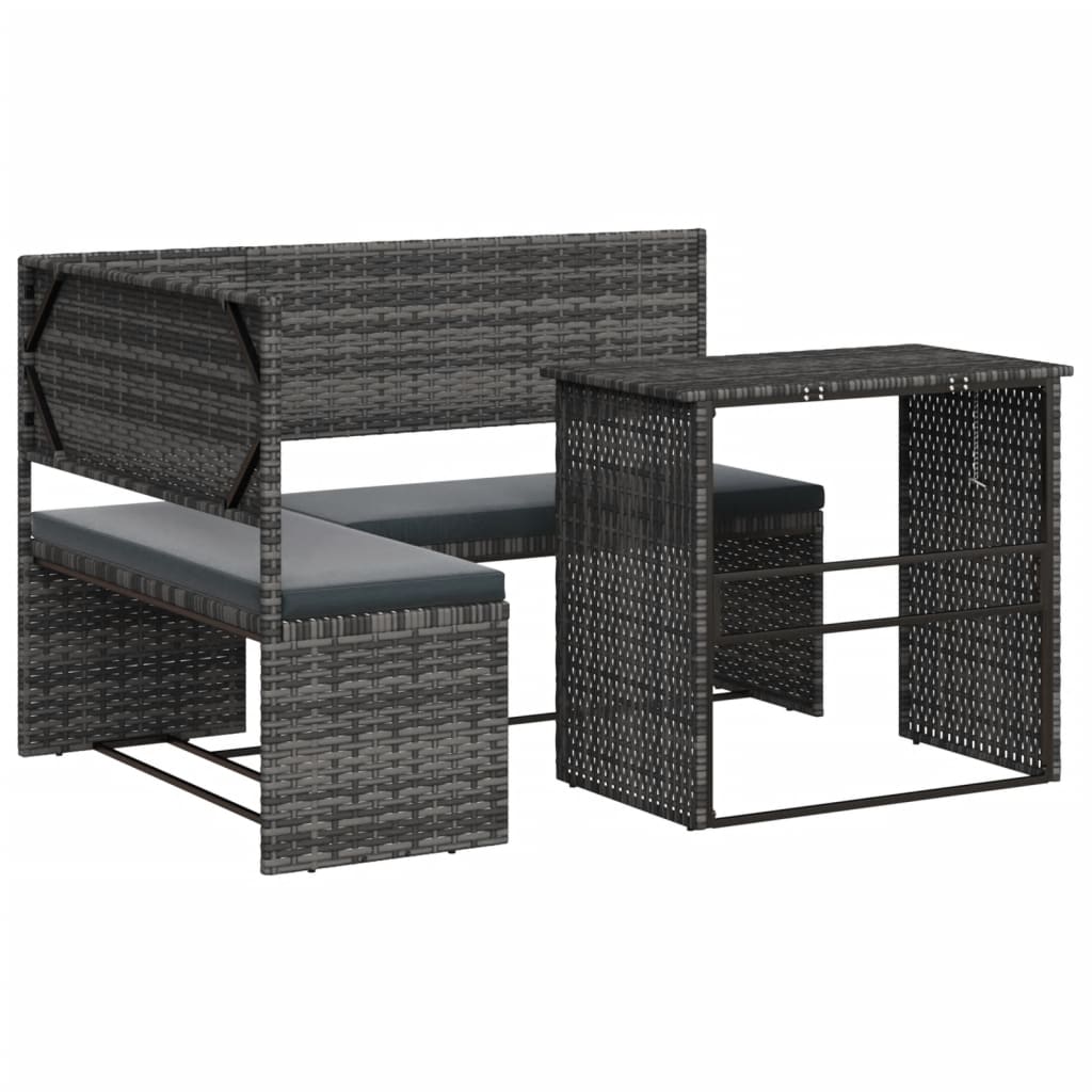 Small Dining Setting | Perfect for Small Spaces | Folding Table | Grey, Brown or Black