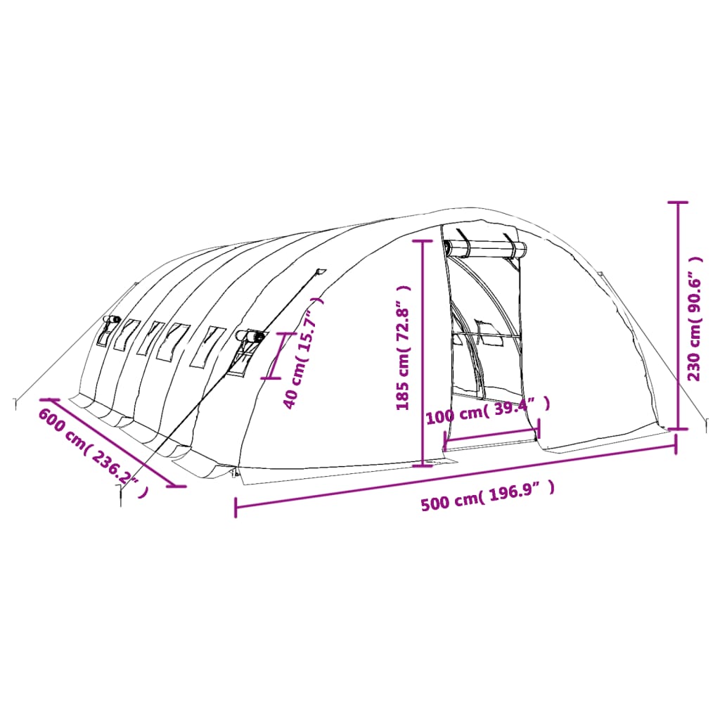 Greenhouse With Steel Frame 30 M²