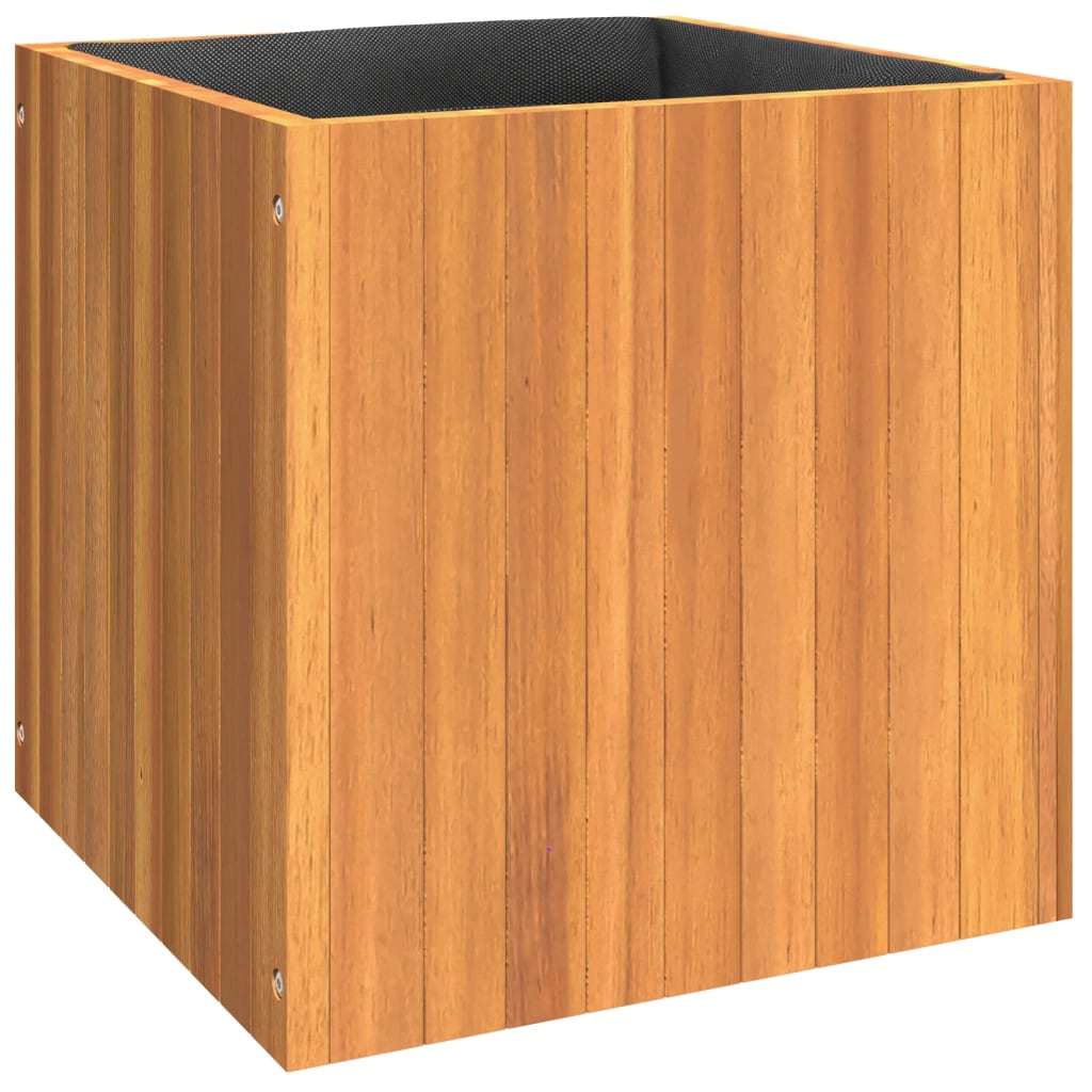 Solid Acacia Wood Garden Planter | Raised Planter Box | Indoor & Outdoor Plants | with Non-Woven Liner