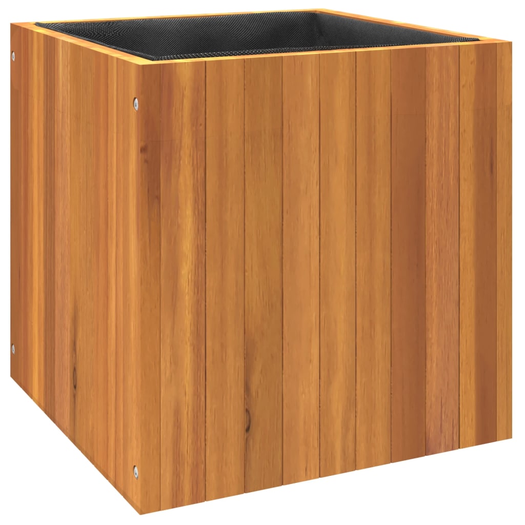 Solid Acacia Wood Garden Planter | Raised Planter Box | Indoor & Outdoor Plants | with Non-Woven Liner