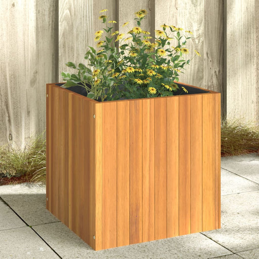 Solid Acacia Wood Garden Planter | Raised Planter Box | Indoor & Outdoor Plants | with Non-Woven Liner