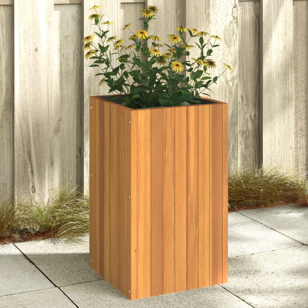 Solid Acacia Wood Garden Planter | Raised Planter Box | Indoor & Outdoor Plants | with Non-Woven Liner