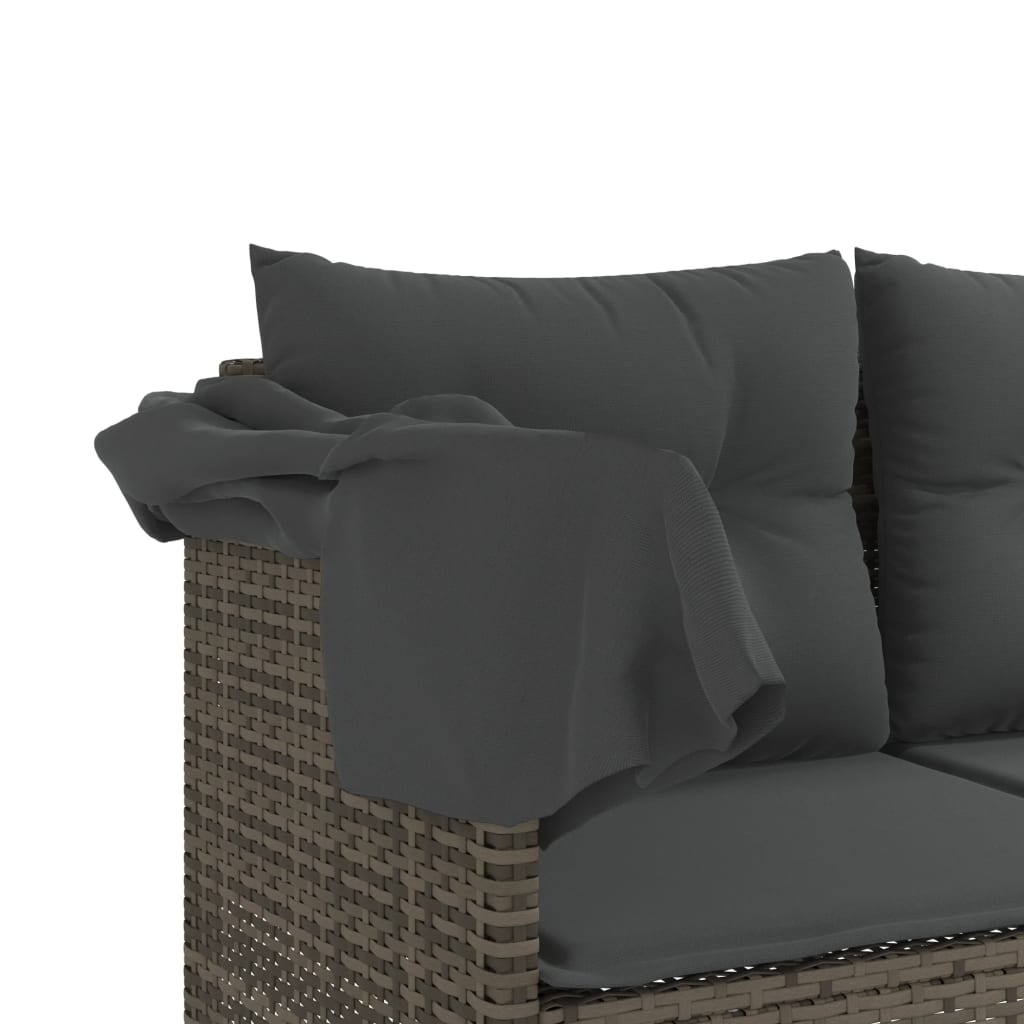 Outdoor Daybed | Sofa with Canopy | Sofa, 2 Chairs & 2 Stools | Grey