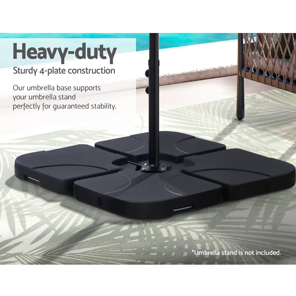 Cantilever Umbrella Base Stand | 4 Plate Square | Instahut | 50cm 64kg