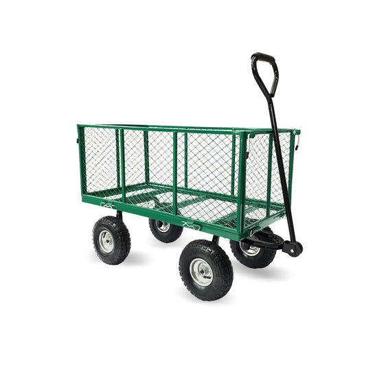 Garden Cart Beach Trolley 300kg Wallaroo Steel Mesh Deep Sides - Green