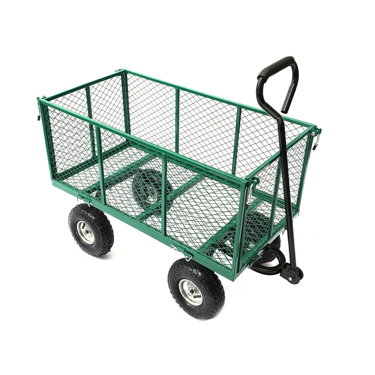 Garden Cart Beach Trolley 300kg Wallaroo Steel Mesh Deep Sides - Green