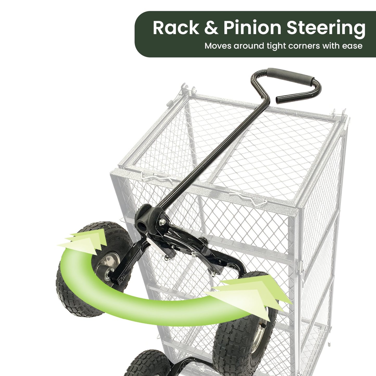 Garden Cart Beach Trolley 300kg Wallaroo Steel Mesh Deep Sides - Green