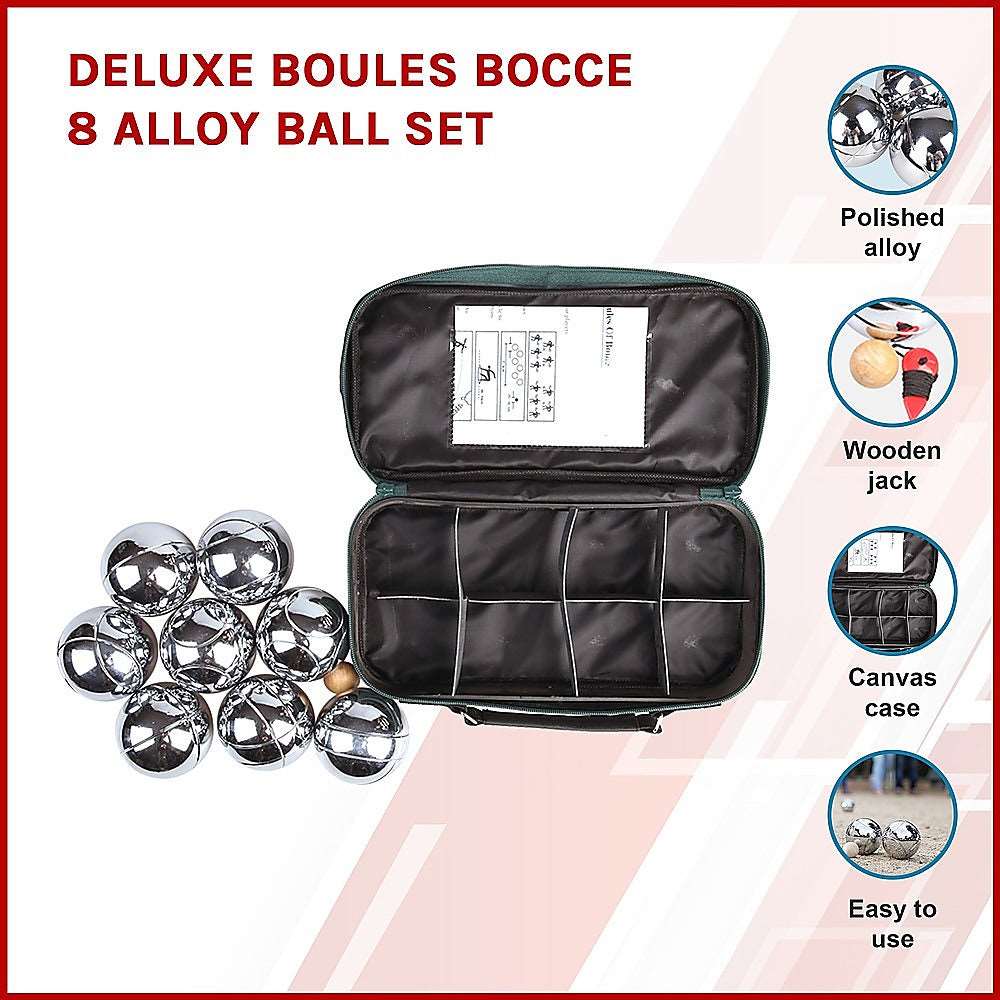 Boules Bocce Outdoor Games 8 Alloy Ball Deluxe Set