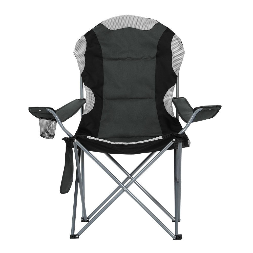 Camp Chairs Luxury Folding Camping Portable 2 Pack Grey