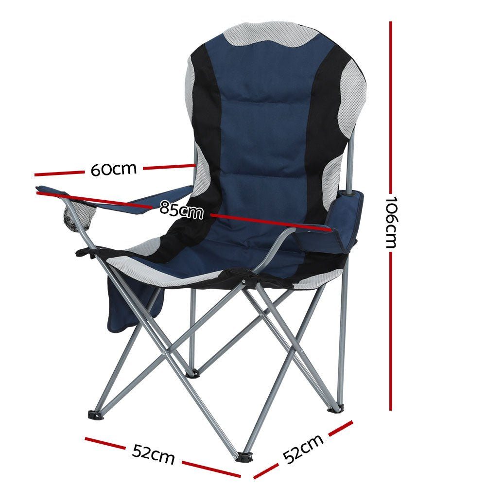 Camp Chairs Luxury Folding Camping Portable 2 Pack Blue