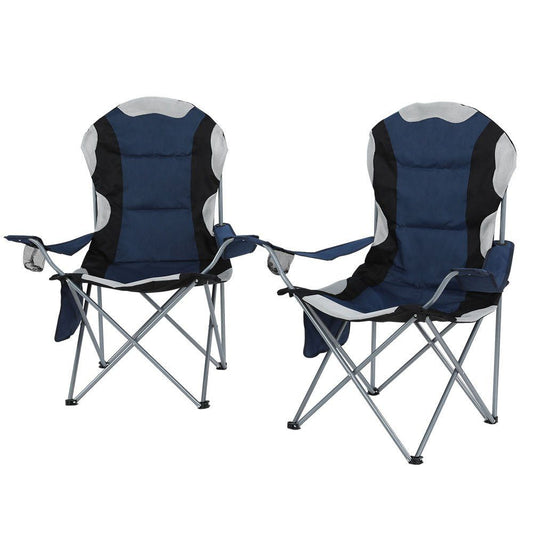 Camp Chairs Luxury Folding Camping Portable 2 Pack Blue