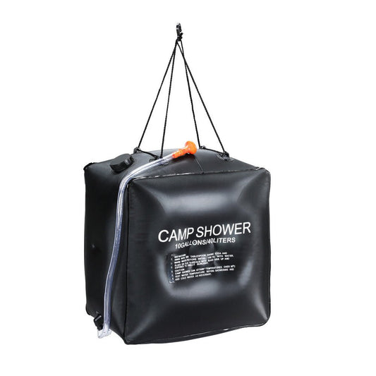 Camping Shower Manual Solar Heated Water Portable Weisshorn 40L Black