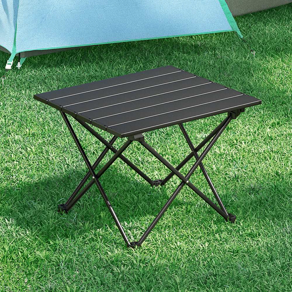 Camping Table Compact Folding Lightweight Aluminium Black