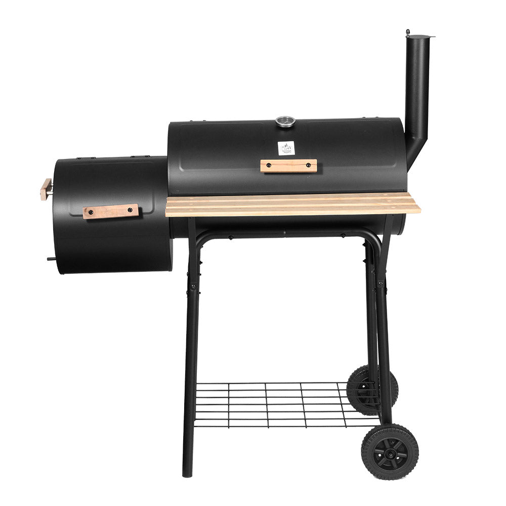 Charcoal BBQ and Smoker | 2-In-1 Offset BBQ Smoker | Grillz Brand