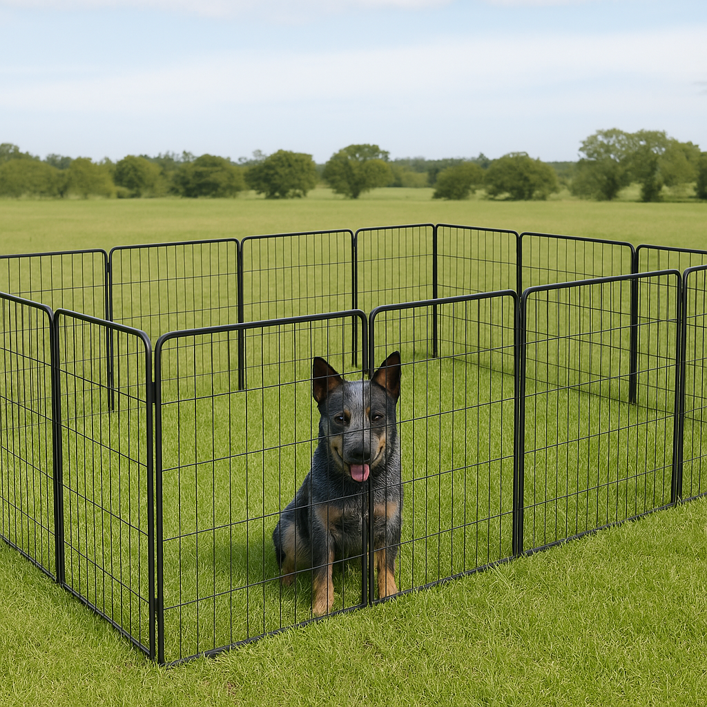 Dog Playpen | Exercise Cage | Black | 1m High Panels | Powder-Coated Steel | Many Sizes Available