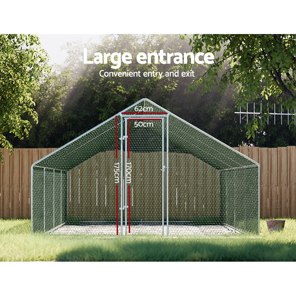 Chicken Coop Chook House Cage 8mx3mx2m Galvanised Steel