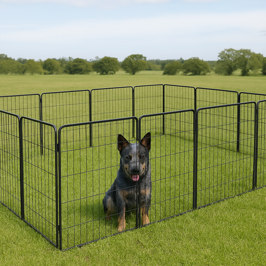 Dog Playpen | Exercise Cage | Black | 1m High Panels | Powder-Coated Steel | Many Sizes Available