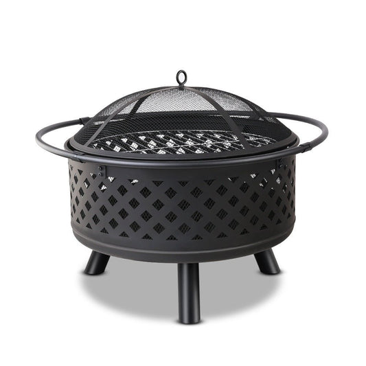 Fire Pit | Round with BBQ Grill | Grillz Brand | 76cm