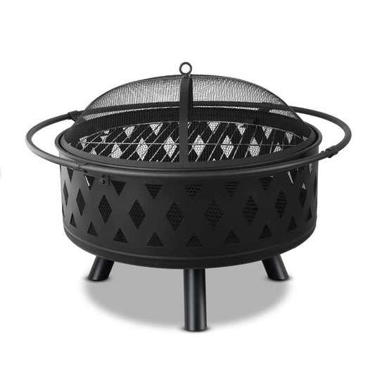 Fire Pit | Round with BBQ Grill | Grillz Brand | 82cm