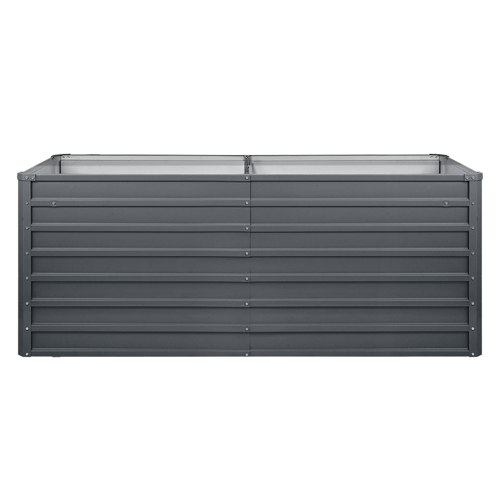 Garden Bed | Raised Container Planter Box | 240x80x77cm | Galvanised Steel | Greenfingers | Grey