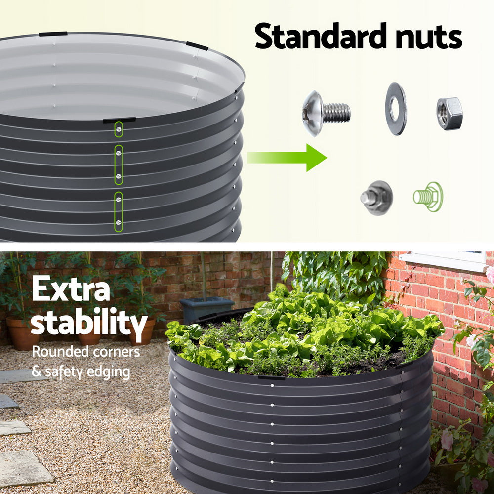 Garden Bed | Greenfingers | 90X45cm | Galvanised Steel | Grey
