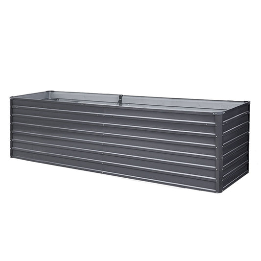 Garden Bed | Raised Container Planter Box | 320x80x77cm | Galvanised Steel | Greenfingers | Grey