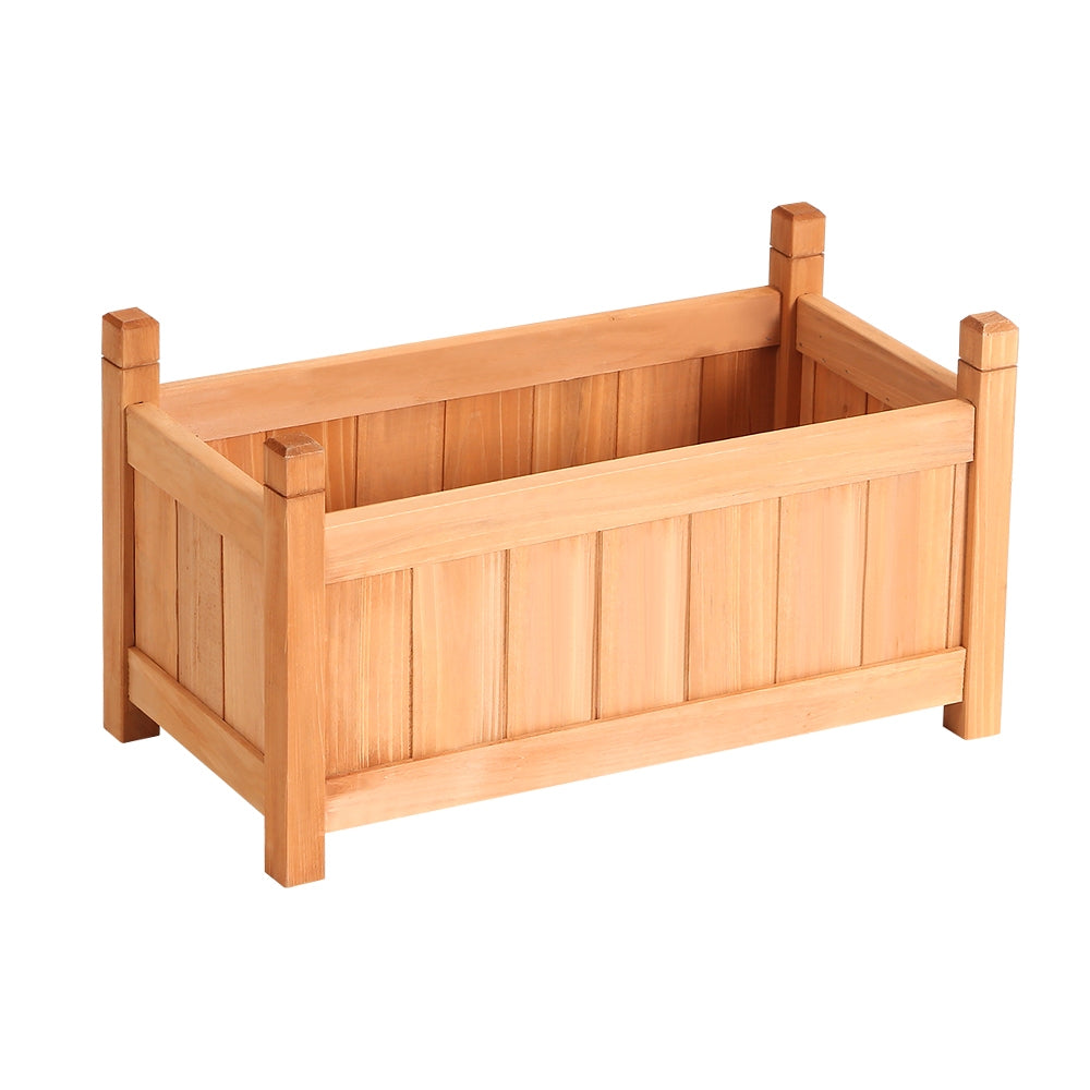 Garden Bed | Small Raised Container Planter Box | 60x30x33cm | Fir Wood | Greenfingers | Natural