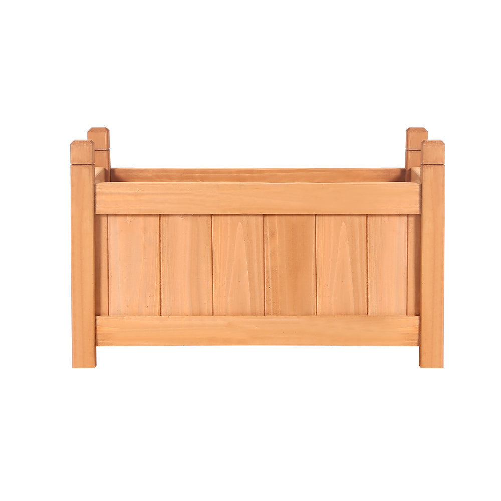 Garden Bed | Small Raised Container Planter Box | 60x30x33cm | Fir Wood | Greenfingers | Natural