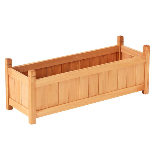 Garden Bed | Small Raised Container Planter Box | 90x30x33cm | Fir Wood | Greenfingers | Natural