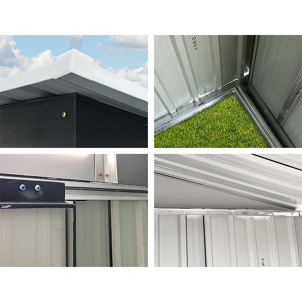 Garden Shed | With Metal Base Frame | Sliding Doors | 1.94mx1.21m | Giantz | Grey