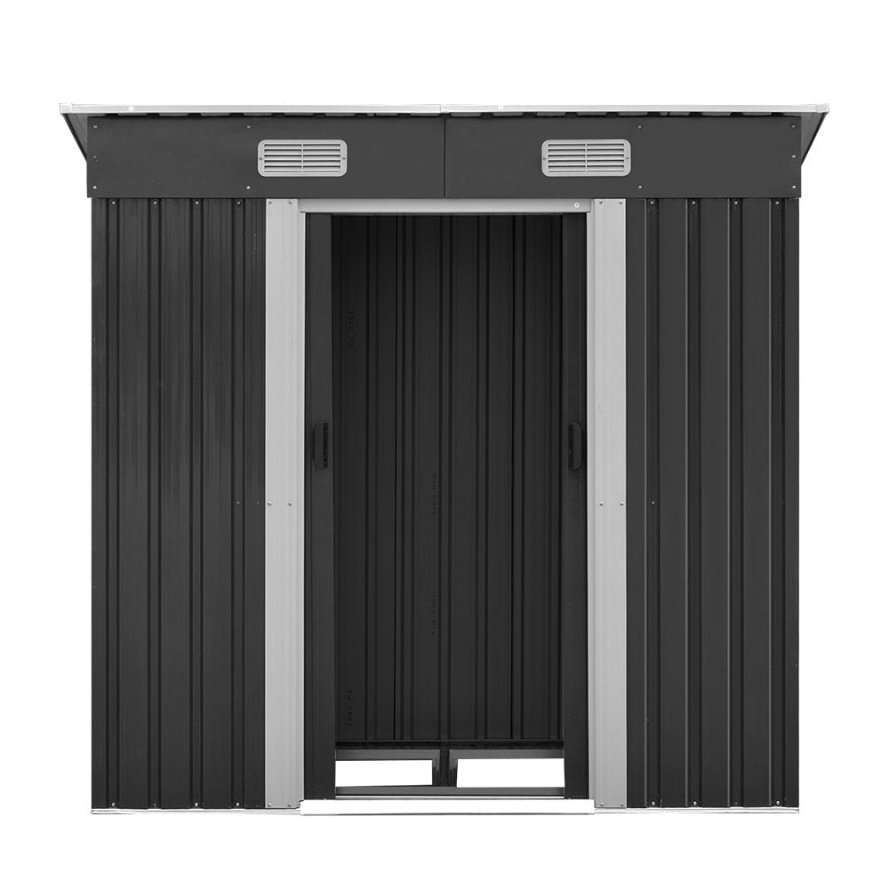 Garden Shed | With Metal Base Frame | Sliding Doors | 1.94mx1.21m | Giantz | Grey