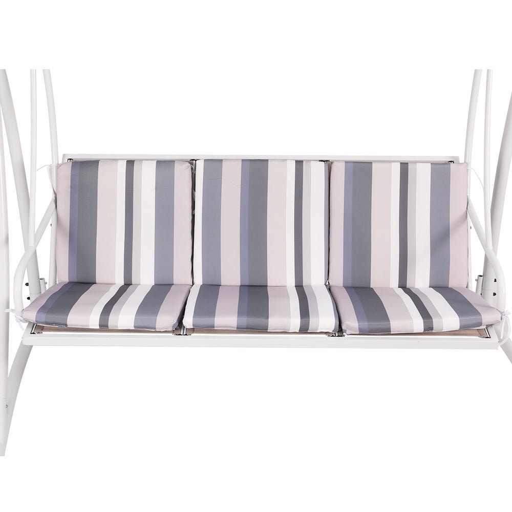 Swing Chair Gardeon Outdoor Swing Seat Canopy 3 Seat White Grey