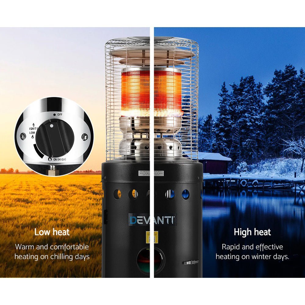 Gas Patio Heater | Industrial Style 131cm High 10kW Heater | Devanti Brand