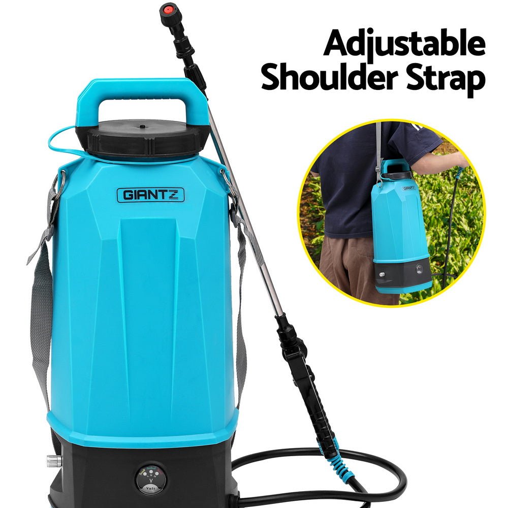 Weed Sprayer Electric Pressure 8L Shoulder Strap Pesticide Giantz Blue