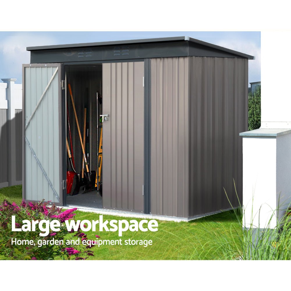 Giantz Garden Shed 2.31x1.31M Outdoor Storage Metal Double Door Conch Outdoors
