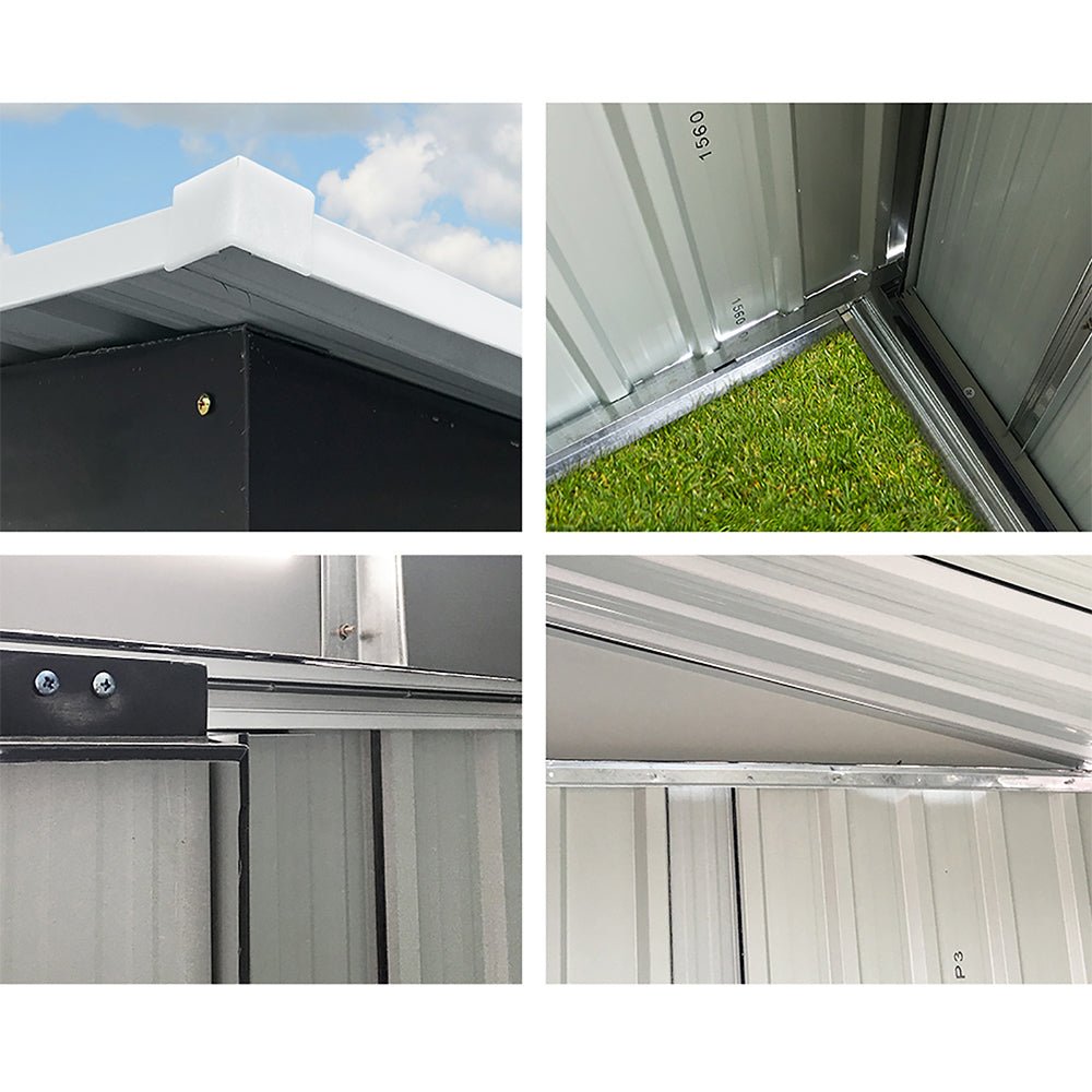 Giantz Garden Shed 2.38x1.31M w/Metal Base Outdoor Storage Sliding Door Conch Outdoors