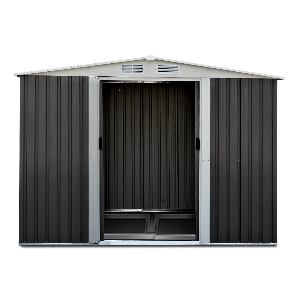 Giantz Garden Shed 2.58x2.07M w/Metal Base Outdoor Storage Double Door Conch Outdoors
