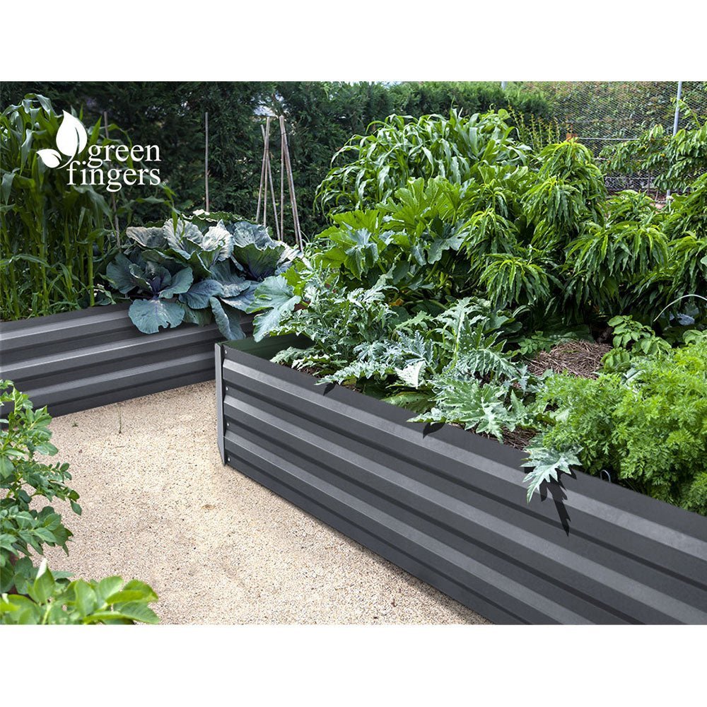 Garden Bed | Raised Container Planter Box | 150x90x30cm | Galvanised Steel | Greenfingers | Grey