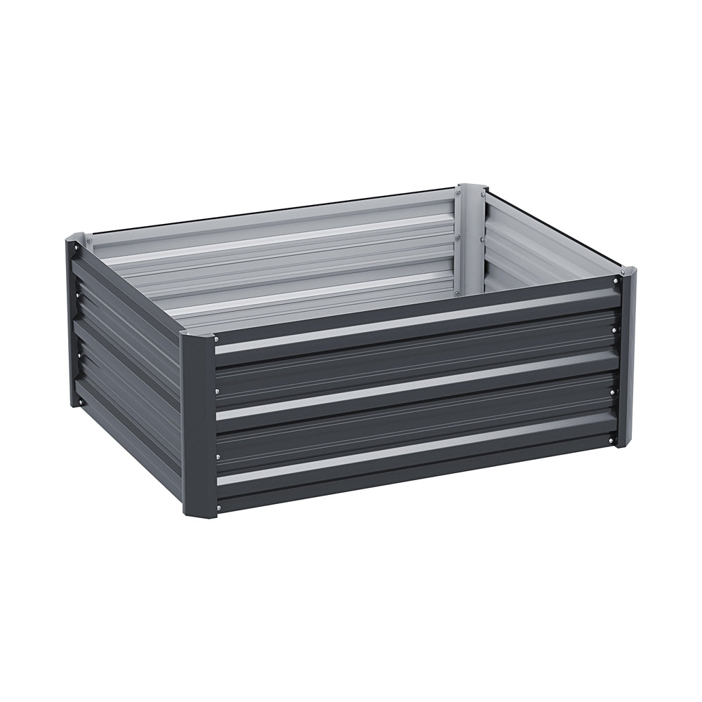 Garden Bed | Raised Planter Box | 80x60x30cm | Galvanised Steel | Grey