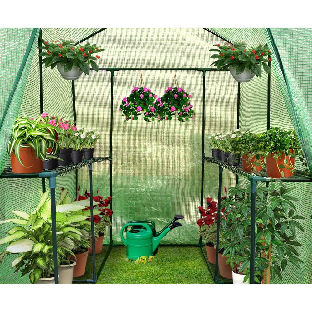 Greenhouse Shade House 1.2m x 1.9m x 1.9m Polytunnel with 4 Shelves