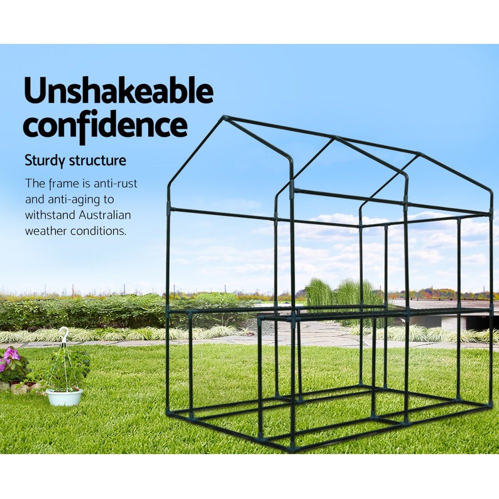 Greenhouse Shade House 1.2m x 1.9m x 1.9m Polytunnel with 4 Shelves