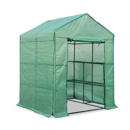 Greenhouse Shade House 1.4m x 1.55m x 2m Polytunnel with 8 Shelves