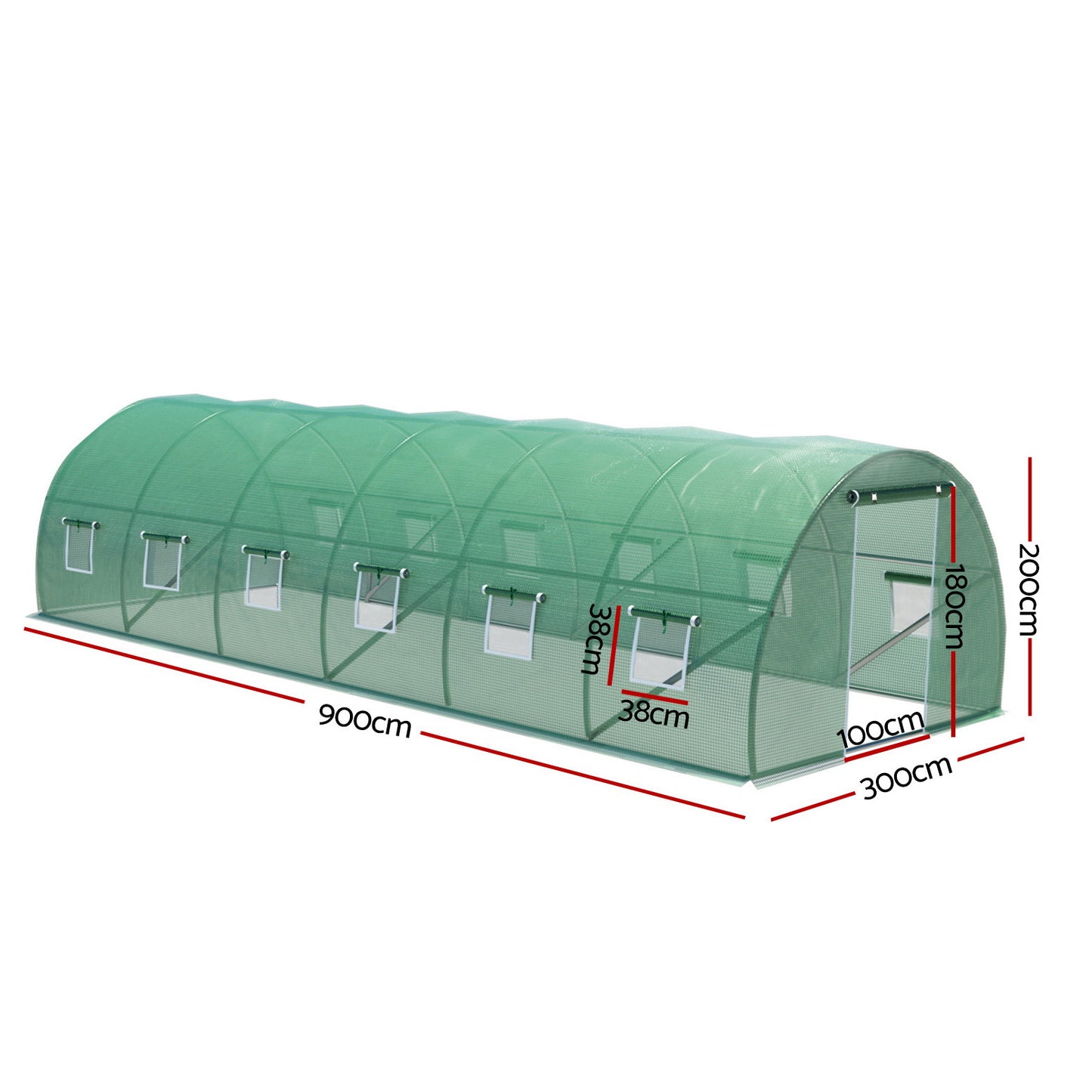 Greenhouse Shade House Walk-In 9m x 3m x 2m Domed Roof Polytunnel